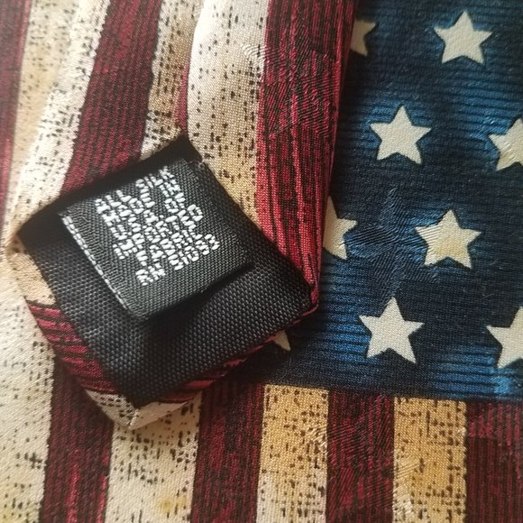 VINTAGE Silk Necktie American Flag Tango by Max Raab - Picture 5 of 7